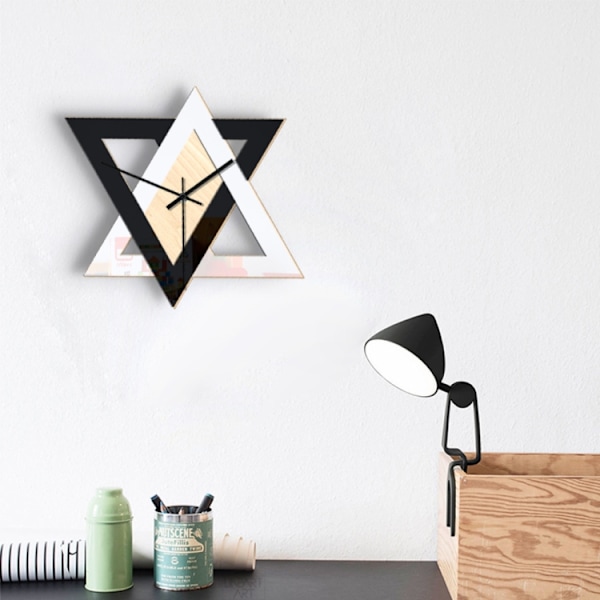 Personlig kreativ väggklocka retro tyst minimalistisk dekorativ klocka (svart och vit)