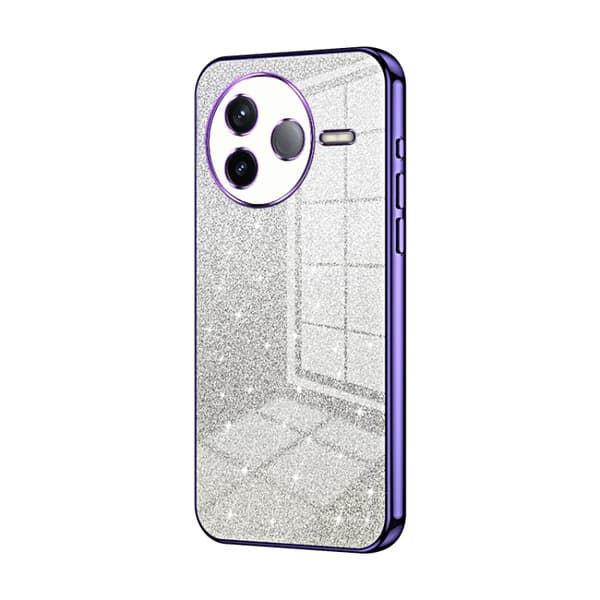 Redmi K80 - Gradient Glitter Pulver Elektropläterat Mobilskal Purpur
