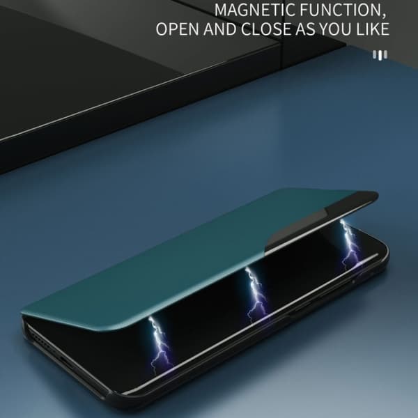 iPhone 17 Air Skal läderfodral med sidoflip Svart