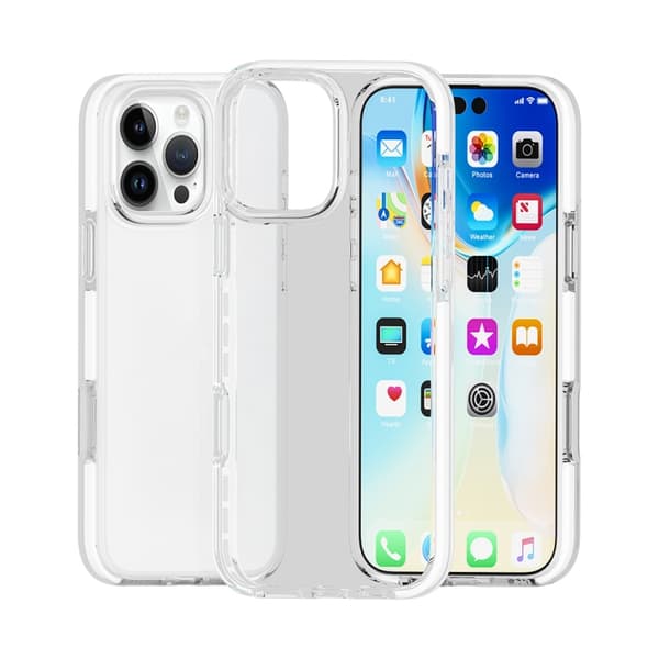 iPhone 16 Pro Max Skal Tvåfärgad Stötsäker Hög Transparens TPU Vit