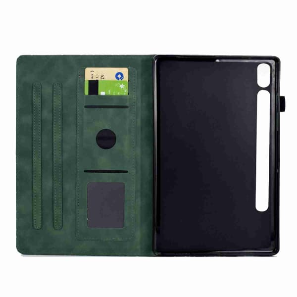 Samsung Galaxy Tab S7/S8 Rhombus TPU Läderfodral Grön