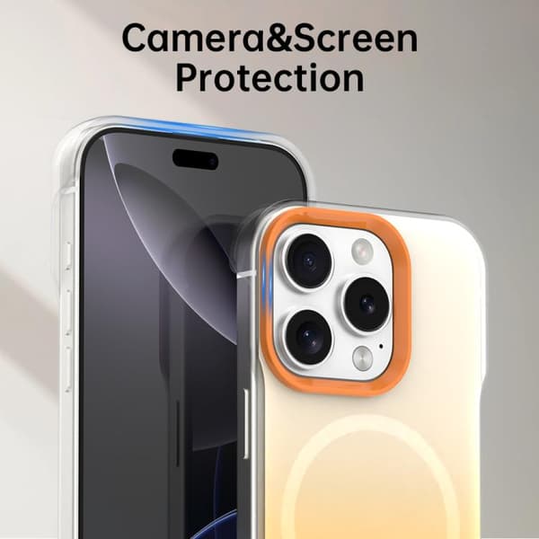 iPhone 16 Pro Max Borderless Series Magnetisk MagSafe Gradient Färg Skal Gul