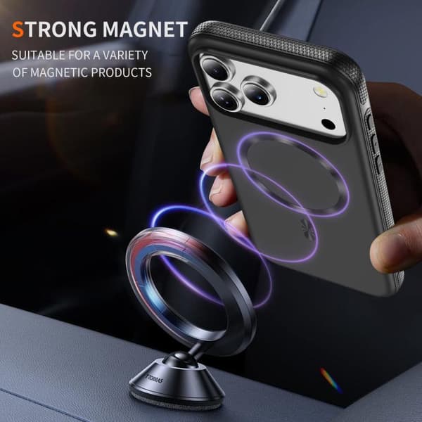 iPhone 18 Pro / iPhone 17 Pro Skal med Imitation Original CD Textur Magsafe PC Hybrid TPU Svart