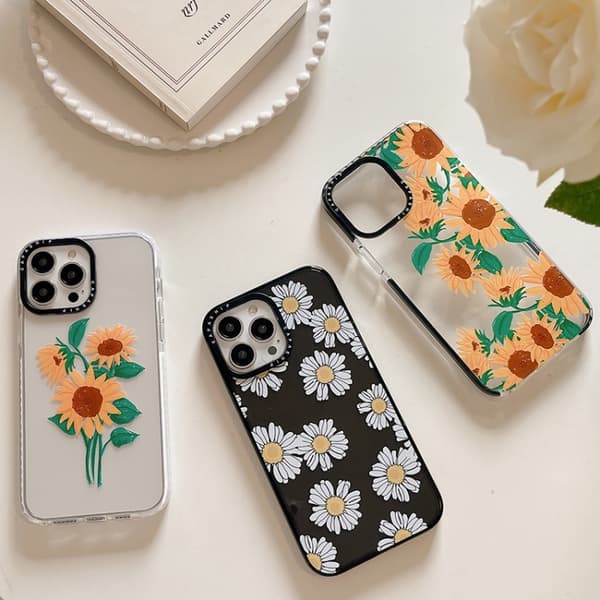 iPhone 16 Pro Max Skal med Enkel Illustrationsmönster för Fullt Skydd 3D-kärlek