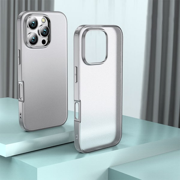 iPhone 16 Pro Max Skal - Armor Clear TPU Hård PC Telefonfodral Grå