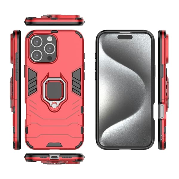 iPhone 16 Pro Max Shockproof PC + TPU Skal - Hållbar och Stöttålig Mobilskal Röd
