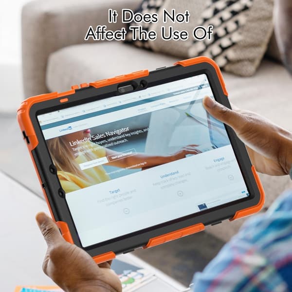 Samsung Galaxy Tab S8/S7 Silikon + PC Tabletfodral Orange+Black