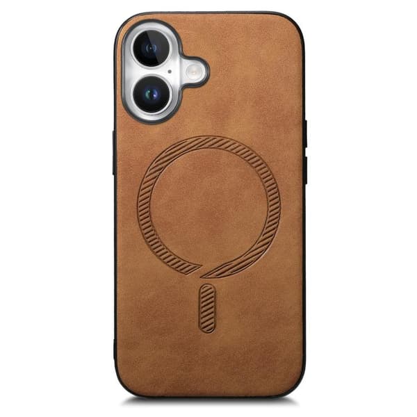 iPhone 17 Skal - Solid Färg Retro Magsafe PU Brun