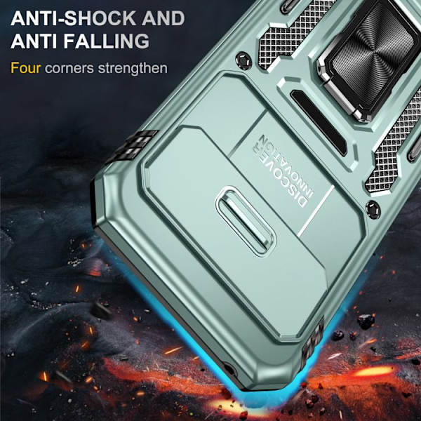 för Pixel 9a Skal med Armor PC + TPU Kameraskydd Alpingrön