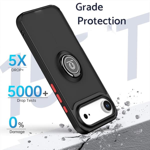 iPhone 17 Air Q Shadow TPU + PC Skal med Ring Himmelsblå