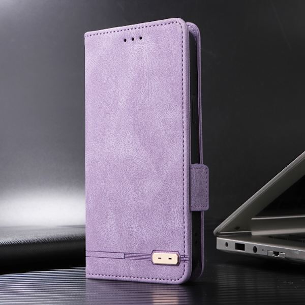 Redmi Note 14 Pro / Note 14 Pro+ 5G Magnetisk Låsfunktion Läderfodral Purpur