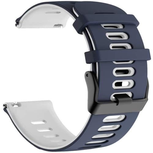 För Garmin Forerunner 245 Two-tone Silicone Watch Band Blue - White