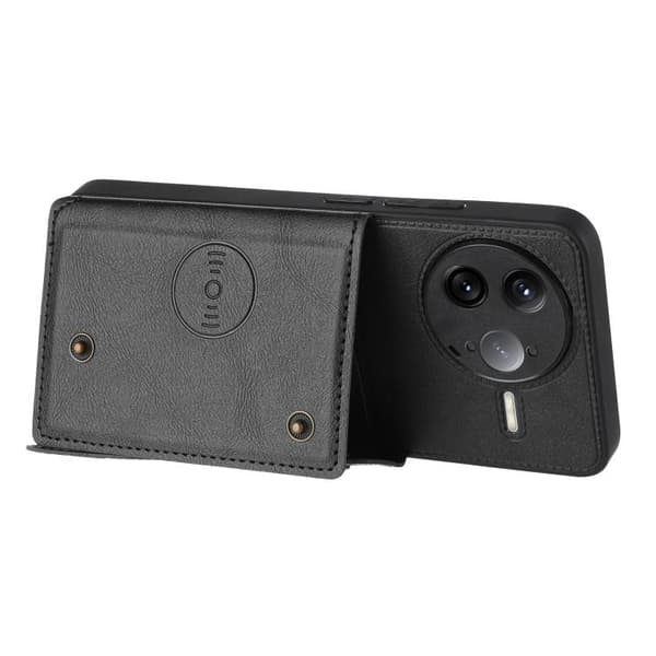 Redmi K80 Pro - Dubbelspänne Kortfack Magnetiskt Mobilskal Svart