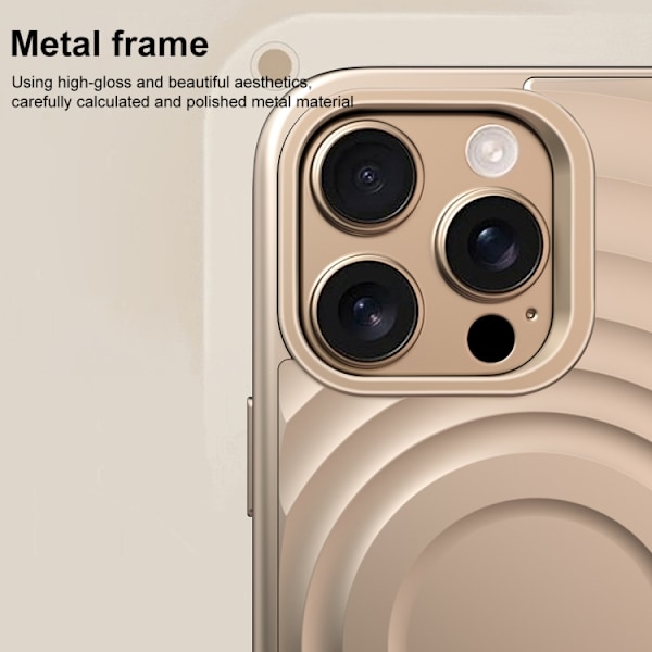 iPhone 16 Pro Wave Texture Liquid Silicone Titanium MagSafe Skal Vit