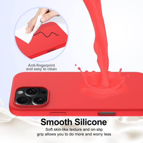 iPhone 16 Pro Max Shockproof Silikon Magsafe Skal Röd