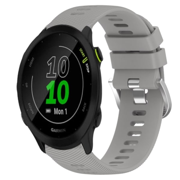 För Garmin Forerunner 55 20mm enfärgad mjukt watch Grey