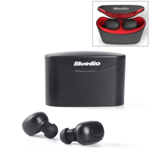 Bluedio TWS T-elf Bluetooth Version 5.0 In-Ear Bluetooth-headset med hörlursladdningskabin Röd