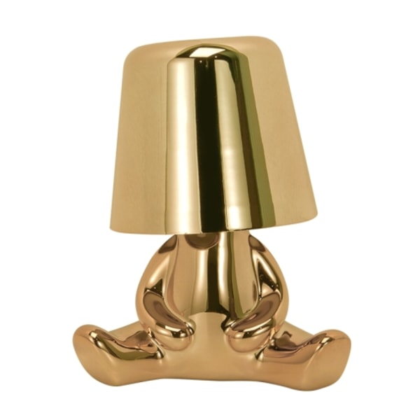 Söt dockformad touch-justerbar skrivbordslampa Mini sovrum laddningsbar nattlampa, Spec: 8048(Guld)
