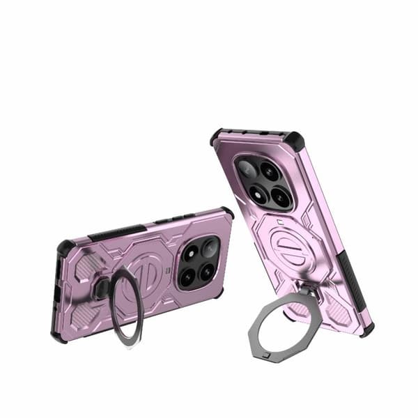 Redmi Note 14 Pro 5G J-20 - Solid Färg MagSafe Magnetisk TPU+PC Mobilskal Rosa