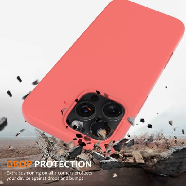 iPhone 16 Pro Max Shockproof Silikon Magsafe Skal Rosa Orange
