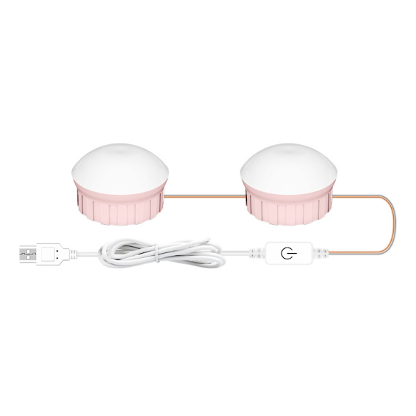 2 LED-lampor Kosmetisk Rum Badrumsspegel Frontljus USB Trefärgs Dimljus