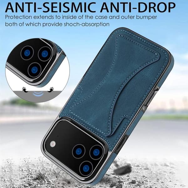 iPhone 18 Pro Max / iPhone 17 Pro Max Skal - Ultra-tunn Stötsäker Telefonfodral med Hållare Blå