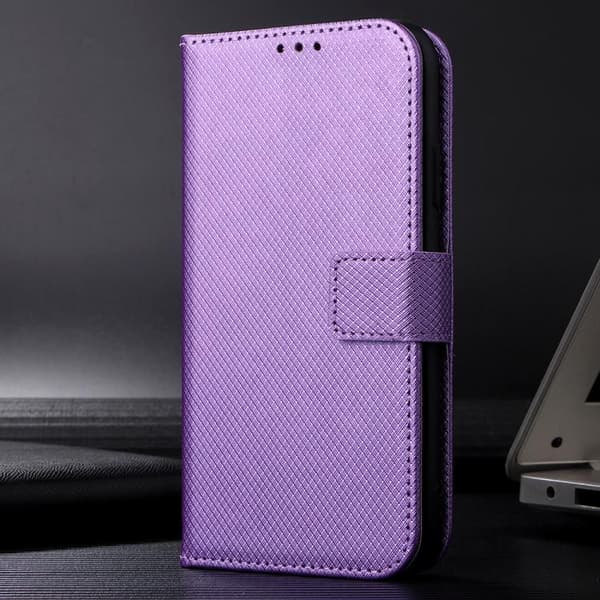 Redmi K80 / K80 Pro - Diamanttexturerat Läderfodral Purpur