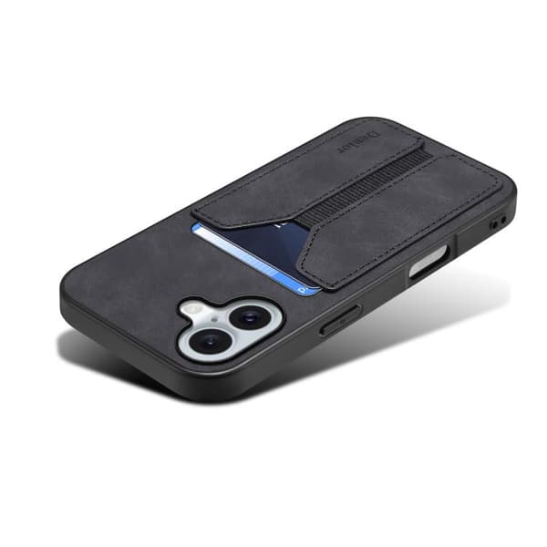 iPhone 17 Skal med elastisk kortfack - PU Svart