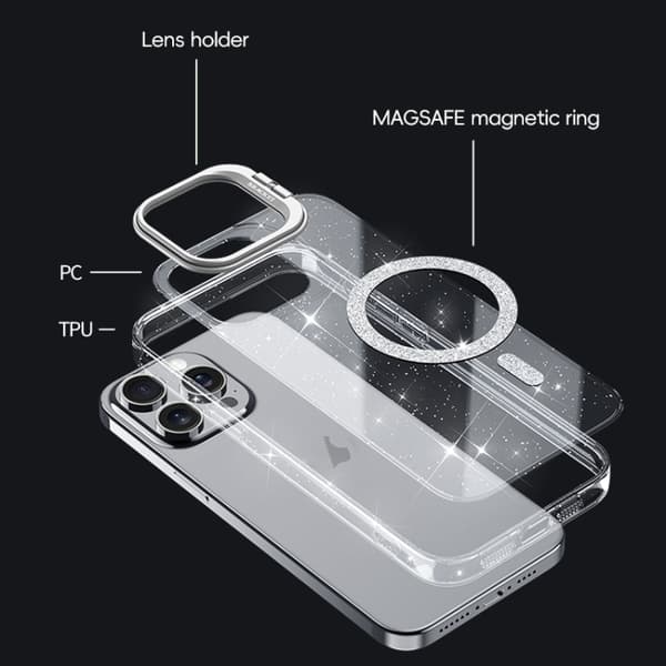 iPhone 16 Pro Shiny Shield MagSafe Linshållare Skal Purpur