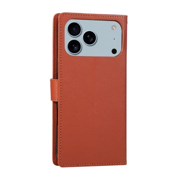 iPhone 18 Pro Max / iPhone 17 Pro Max Skal Läderfodral med 3 Kortfack och Multifunktion Brun