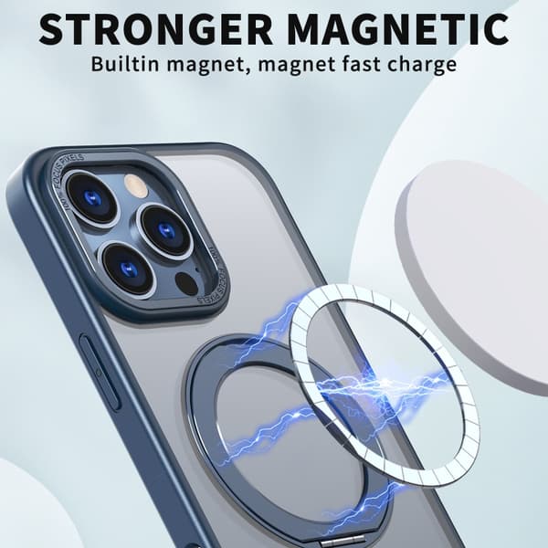 iPhone 16 Pro Wing Series MagSafe Magnetisk Ringhållare Skal Blå