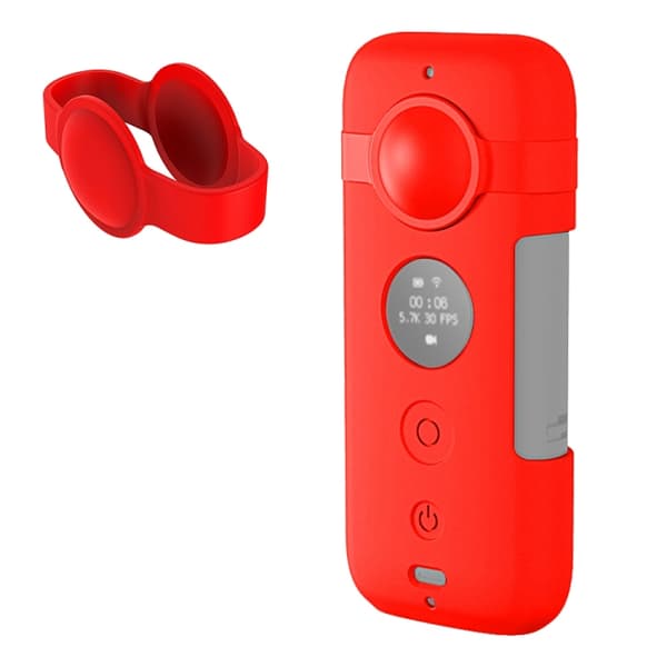 Silikonfodral med objektivskydd för Insta360 ONE X Röd