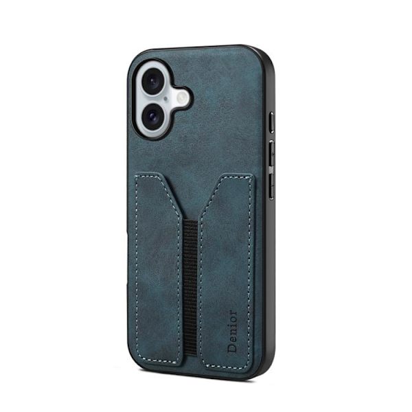 iPhone 17 Skal med elastisk kortfack - PU Blå