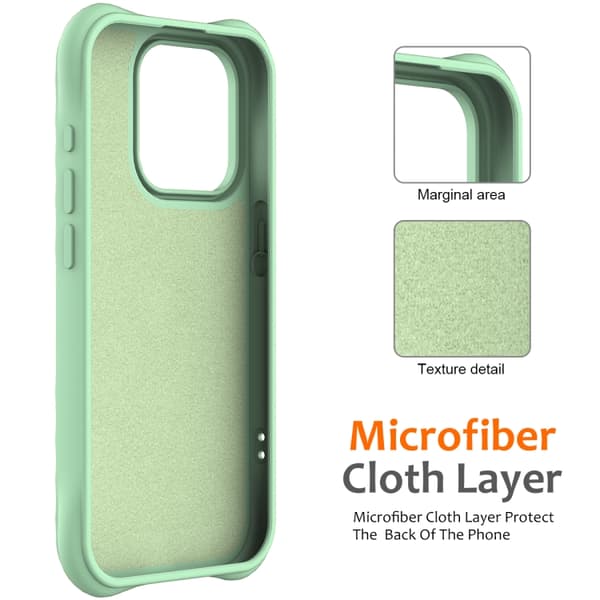 iPhone 16 Pro Max Wave Texture MagSafe Magnetisk Flytande Silikon Skal Grön