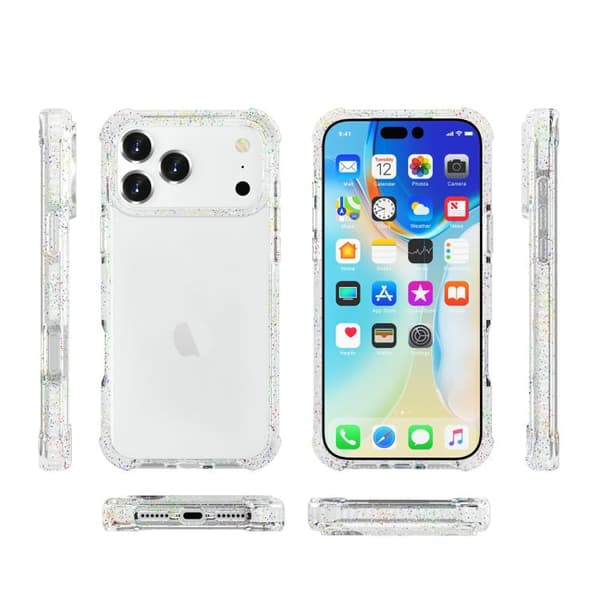 iPhone 18 Pro / iPhone 17 Pro Skal - Akryl med Färgglada Punkter - Transparent