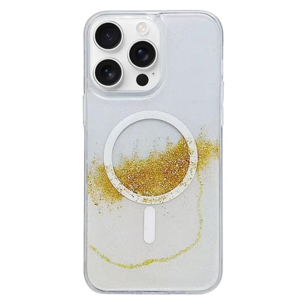 iPhone 16 Pro Max Gilding MagSafe Hybrid Clear TPU Skal Vit