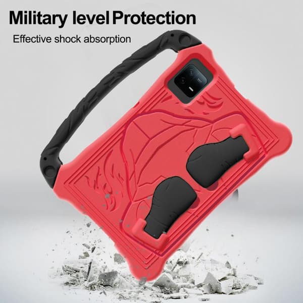 Samsung Galaxy Tab S7 Shockproof Kickstand Case med Axelrem Röd Svart
