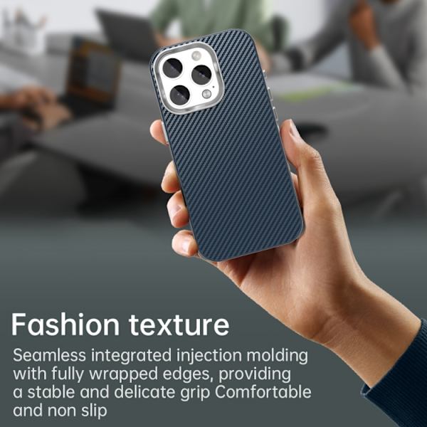 iPhone 16 Pro Max Kolfiber Series IMD Skal Blå