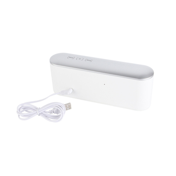 Hem LED-spegel Multifunktionell elektronisk klocka Spegelklocka Hushållstermometer (vitt ord)