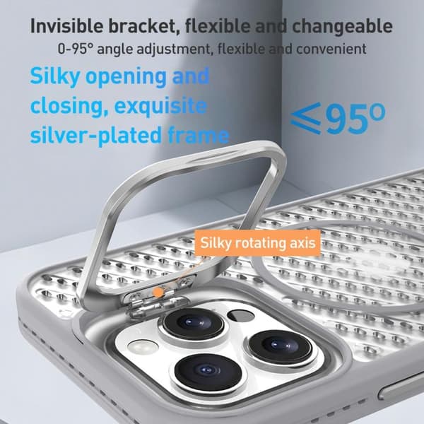 iPhone 16 Pro O-Formad Hålig Kylobjektivhållare MagSafe Skal Grå