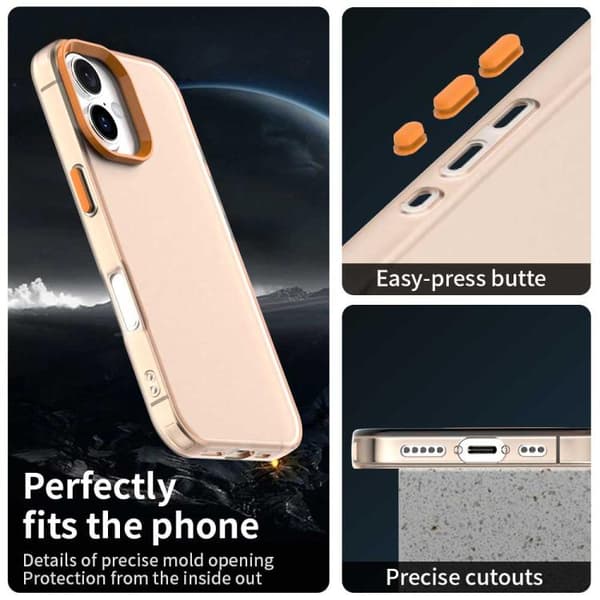 iPhone 17 Skal - Candy PC Hybrid TPU Stötsäker Orange