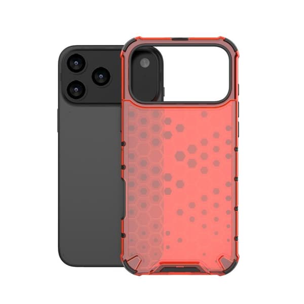 iPhone 18 Pro Max / iPhone 17 Pro Max Skal med Honungskombination och Stötskydd Röd