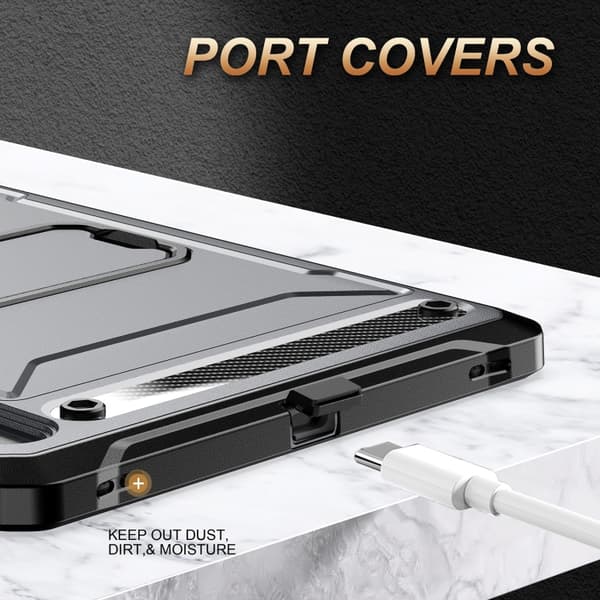Samsung Galaxy Tab S7/S8 Explorer PC + TPU Skyddsfodral med Penna Grå
