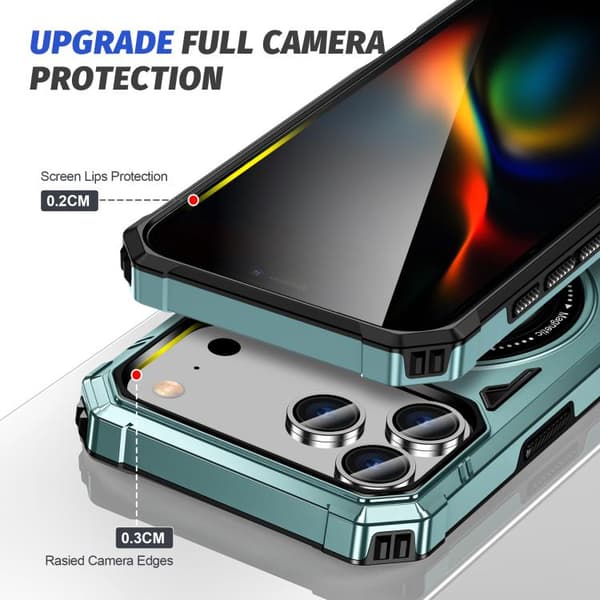iPhone 18 Pro Max / iPhone 17 Pro Max Skal med MagSafe, Stötsäker med Ringhållare Grön