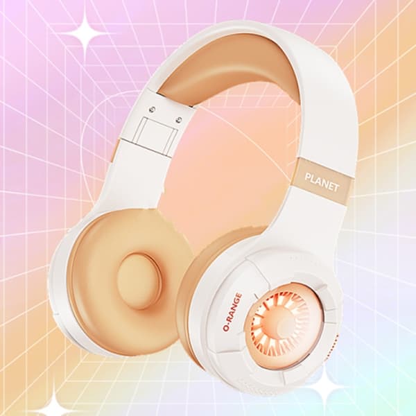 KE25 RGB Ljus Trådlös Stereo Musik Bluetooth Headset Orange