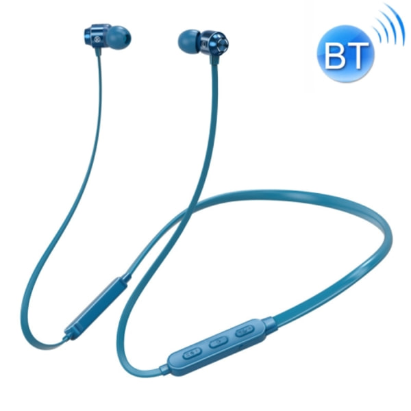 Bluetooth 5.1 Rund tråd nackmonterad Bluetooth sport hörlurar med magnetisk funktion Himmelsblå