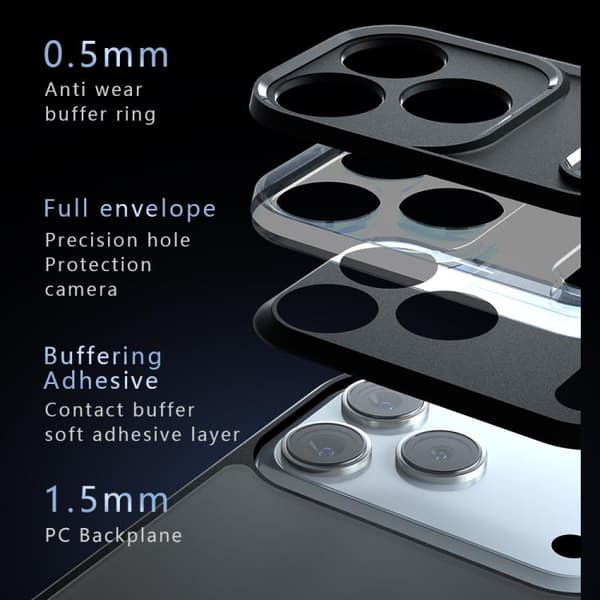 iPhone 18 Pro Max / iPhone 17 Pro Max Skal - Armor Precise Hole PC Hybrid TPU Frostad svart