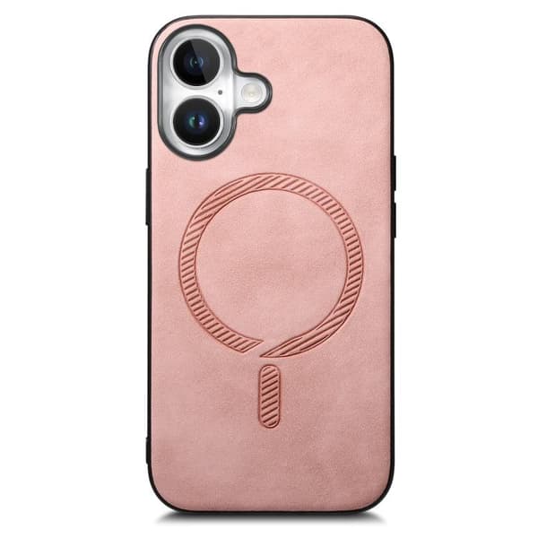 iPhone 17 Skal - Solid Färg Retro Magsafe PU Rosa