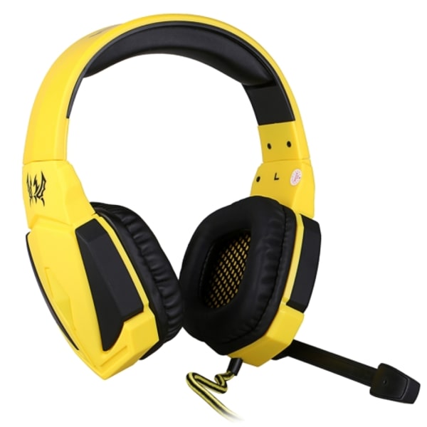 KOTION EACH G4000 USB-version Stereo Gaming Headset med mikrofon, volymkontroll och LED-ljus för PC-spelare Svart gul