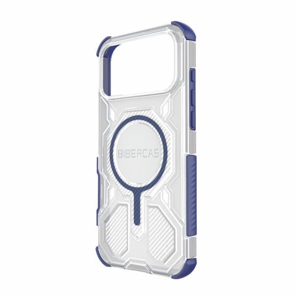 iPhone 18 Pro Max / iPhone 17 Pro Max Skal BIBERCAS Transparent Color Series MagSafe Air Bag Stötsäker Blå